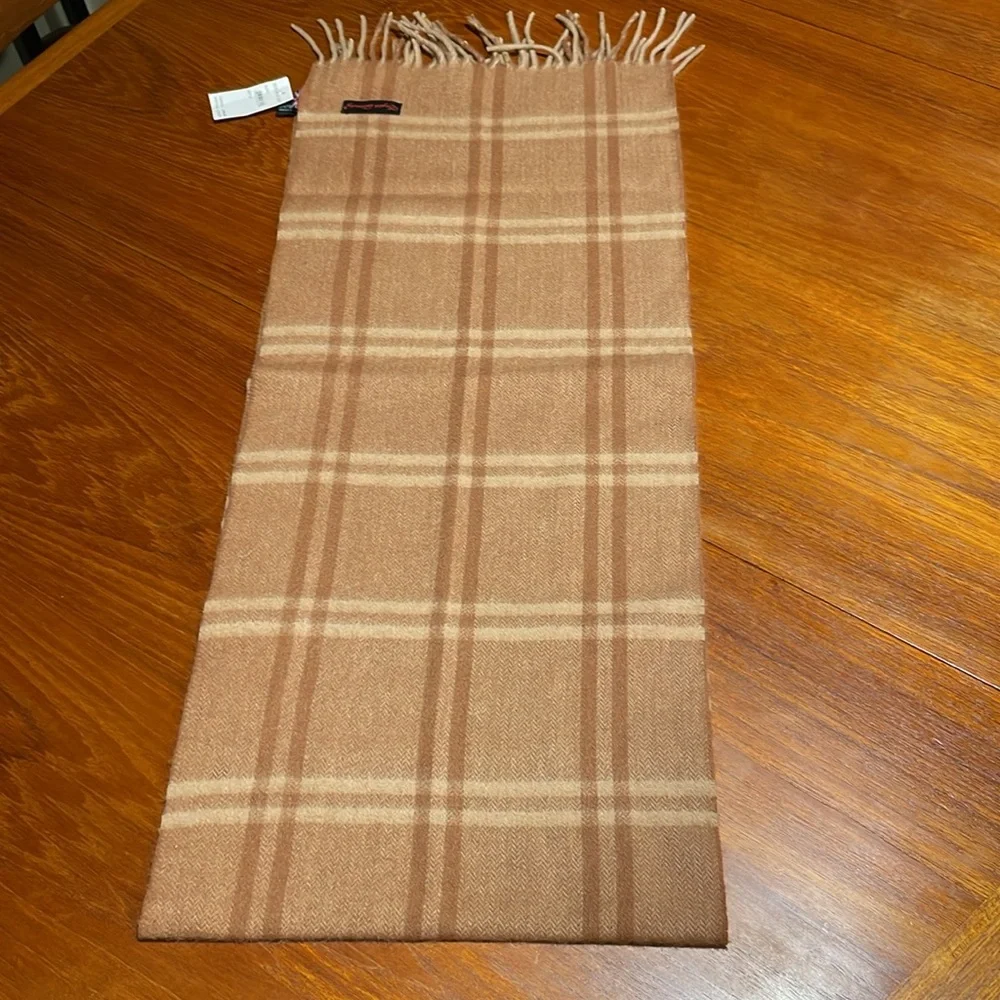 English Laundry cashmere lambswool brown scarf